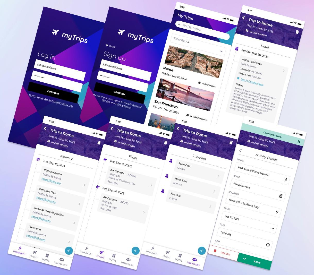 My Trips App - Personal Project